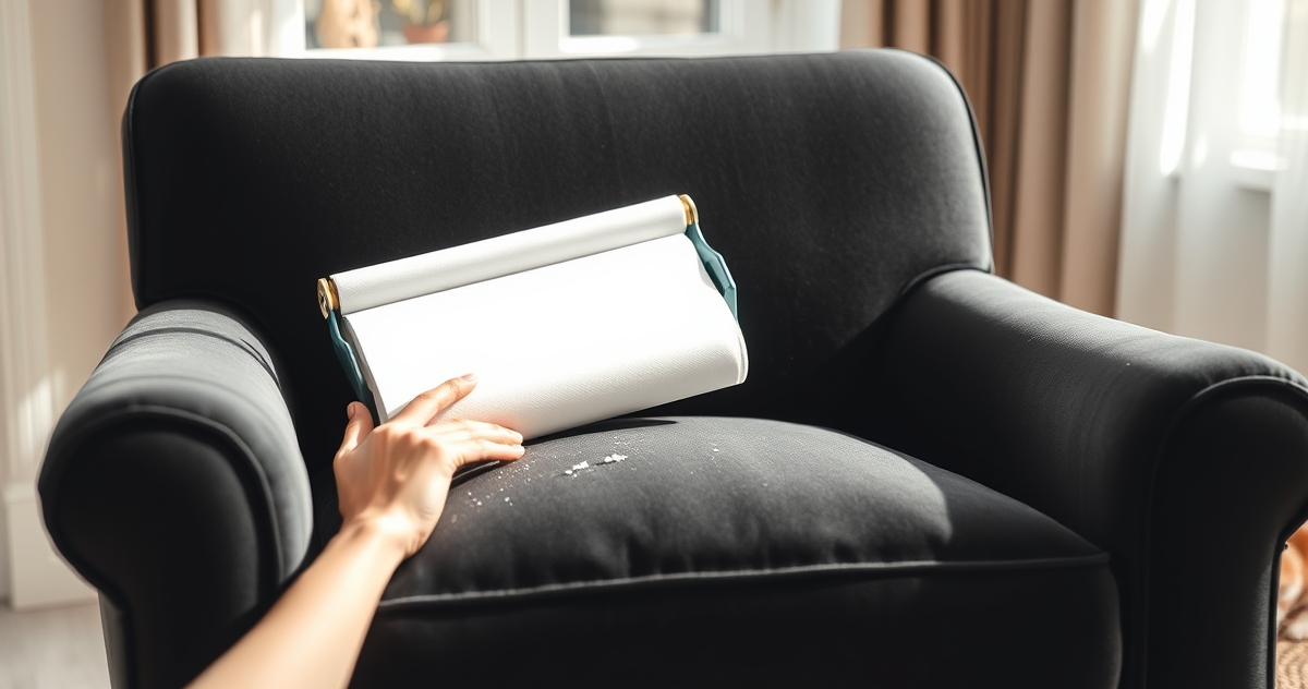 Scotch-Brite Lint Roller in action