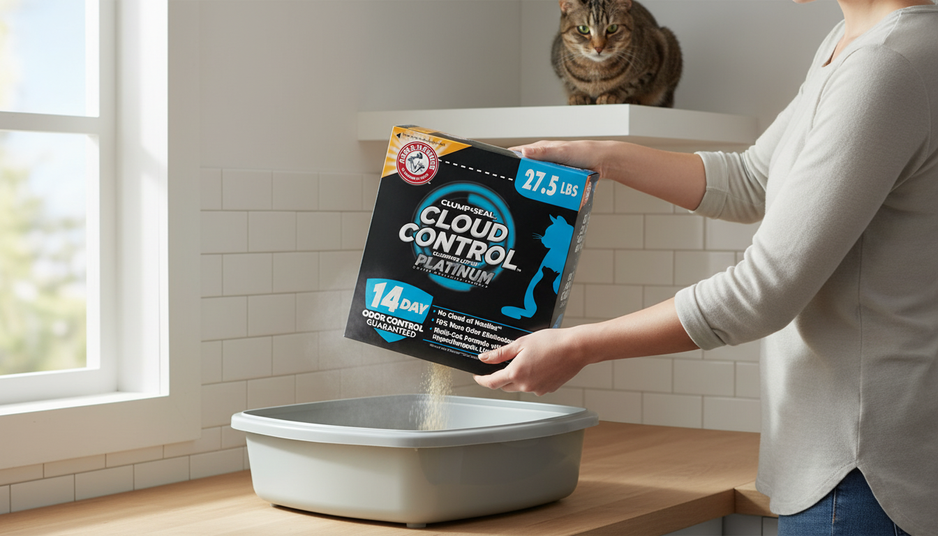 Arm & Hammer Cloud Control Cat Litter in action