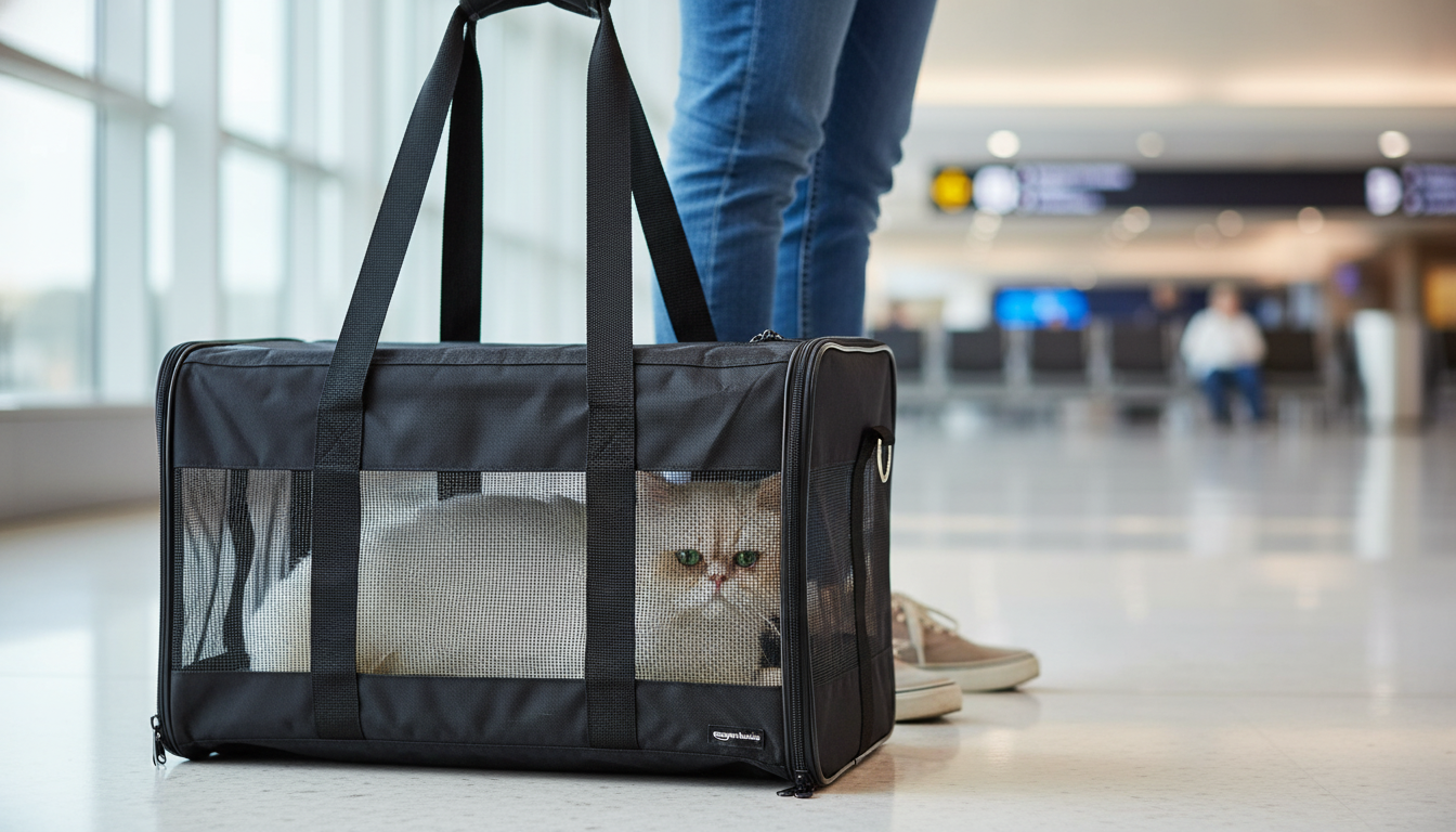 Amazon Basics Pet Carrier in action