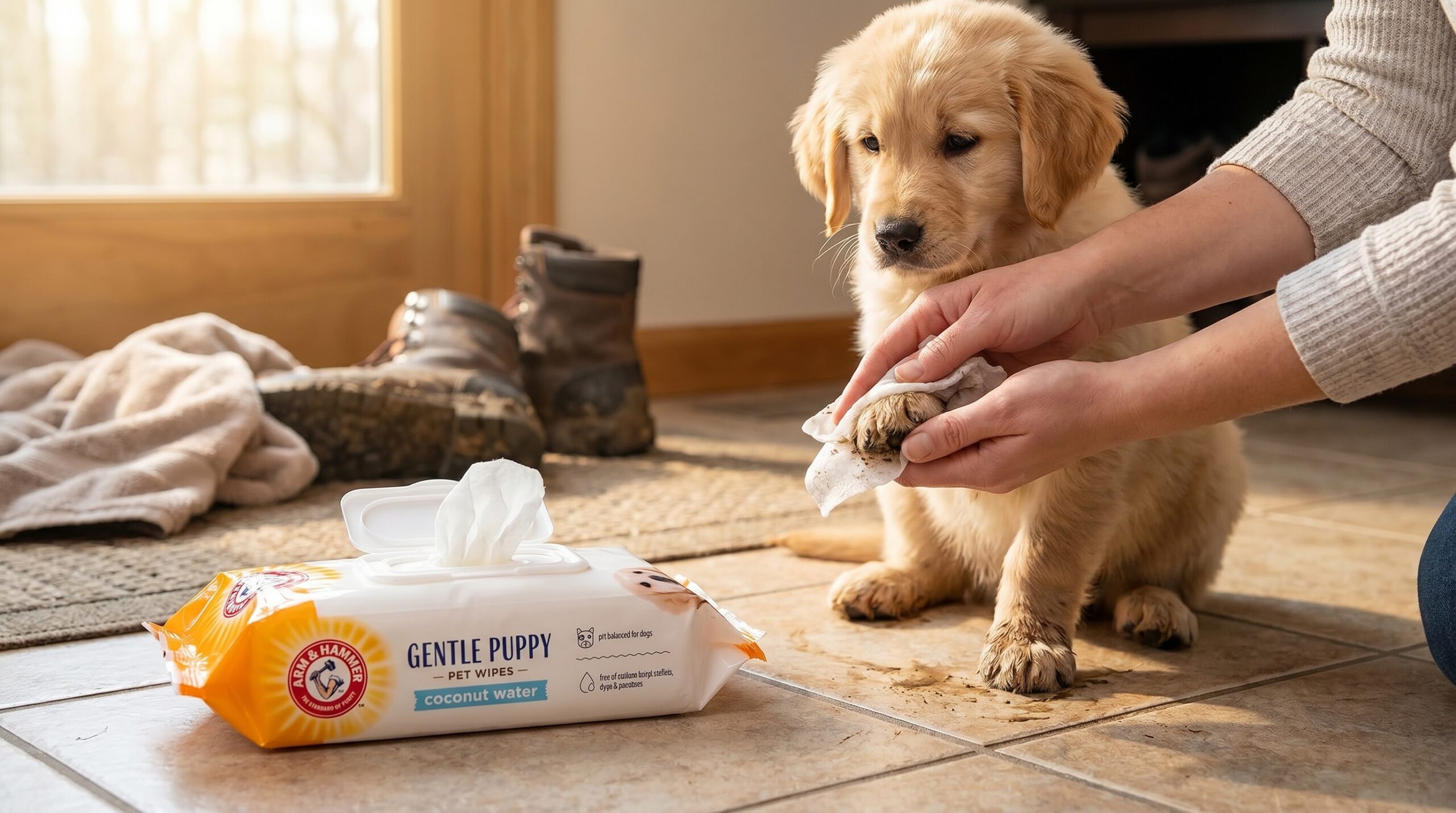 Arm & Hammer Dog Wipes in action