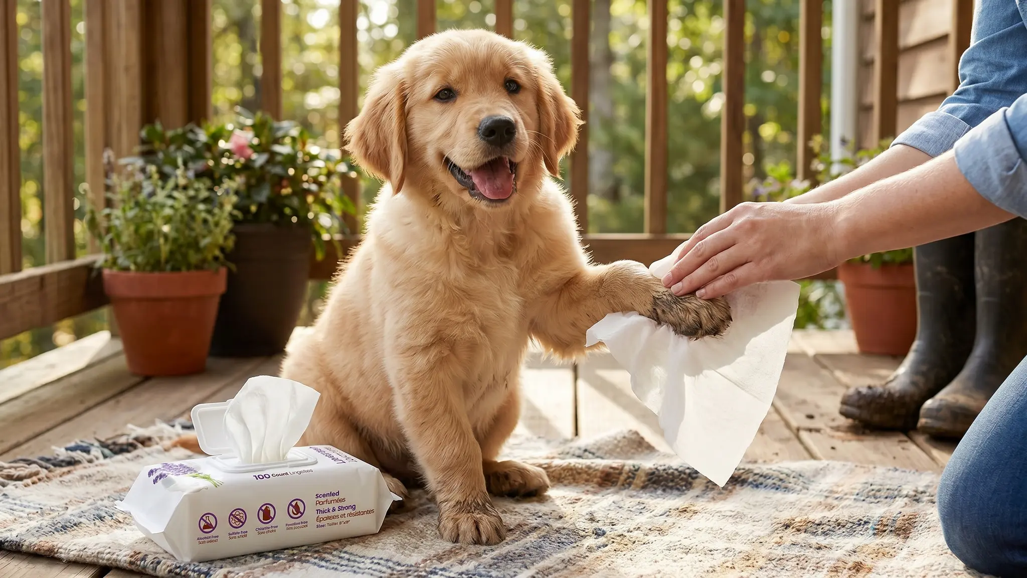 Best Pet Supplies Dog Wipes in action