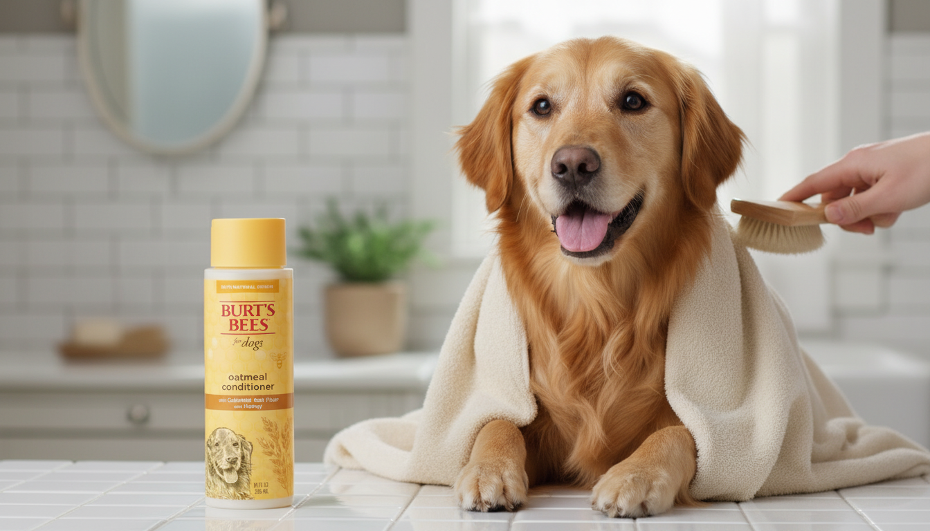 Burt's Bees Oatmeal Dog Conditioner in action