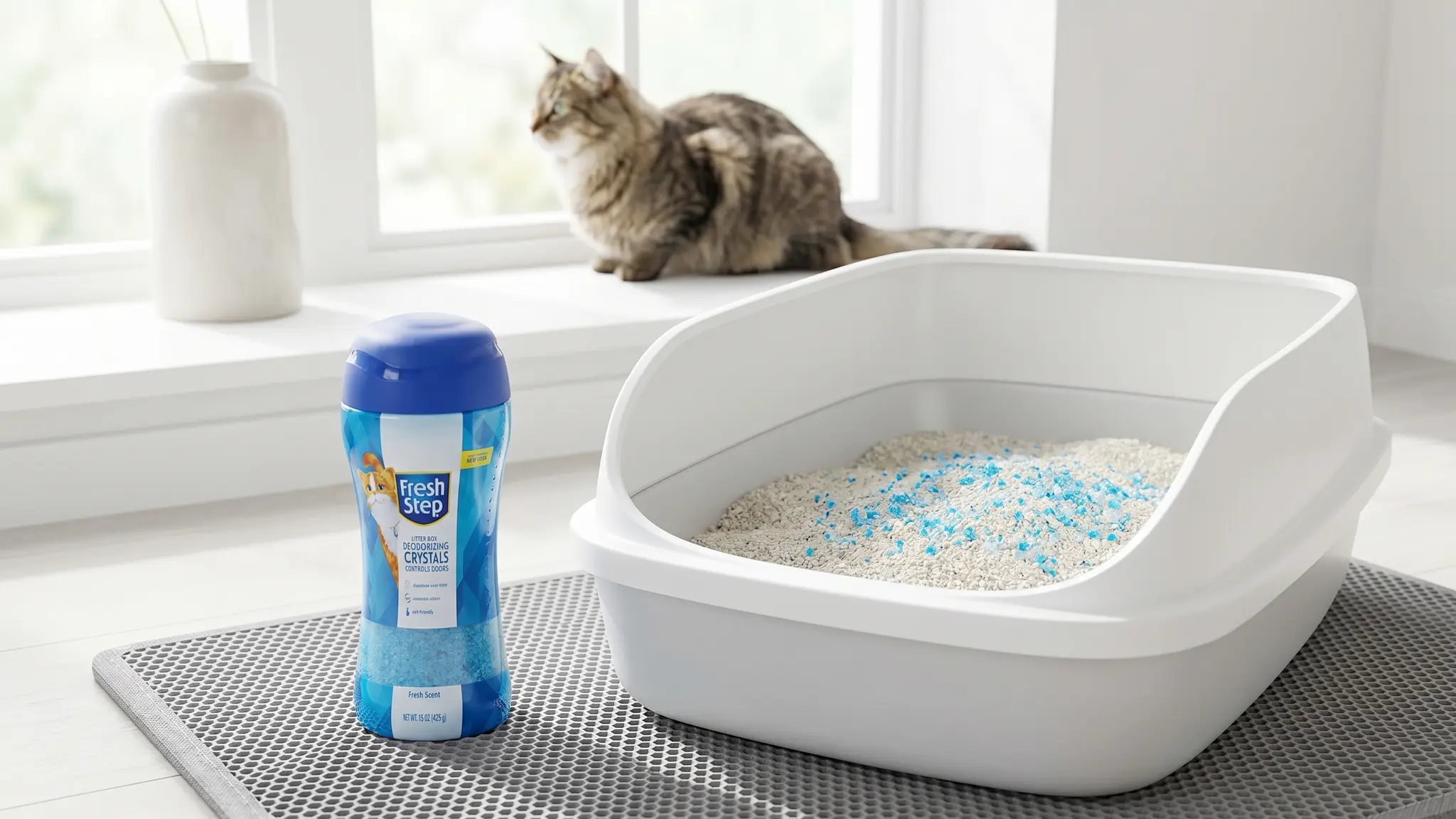 Fresh Step Litter Deodorizer in action