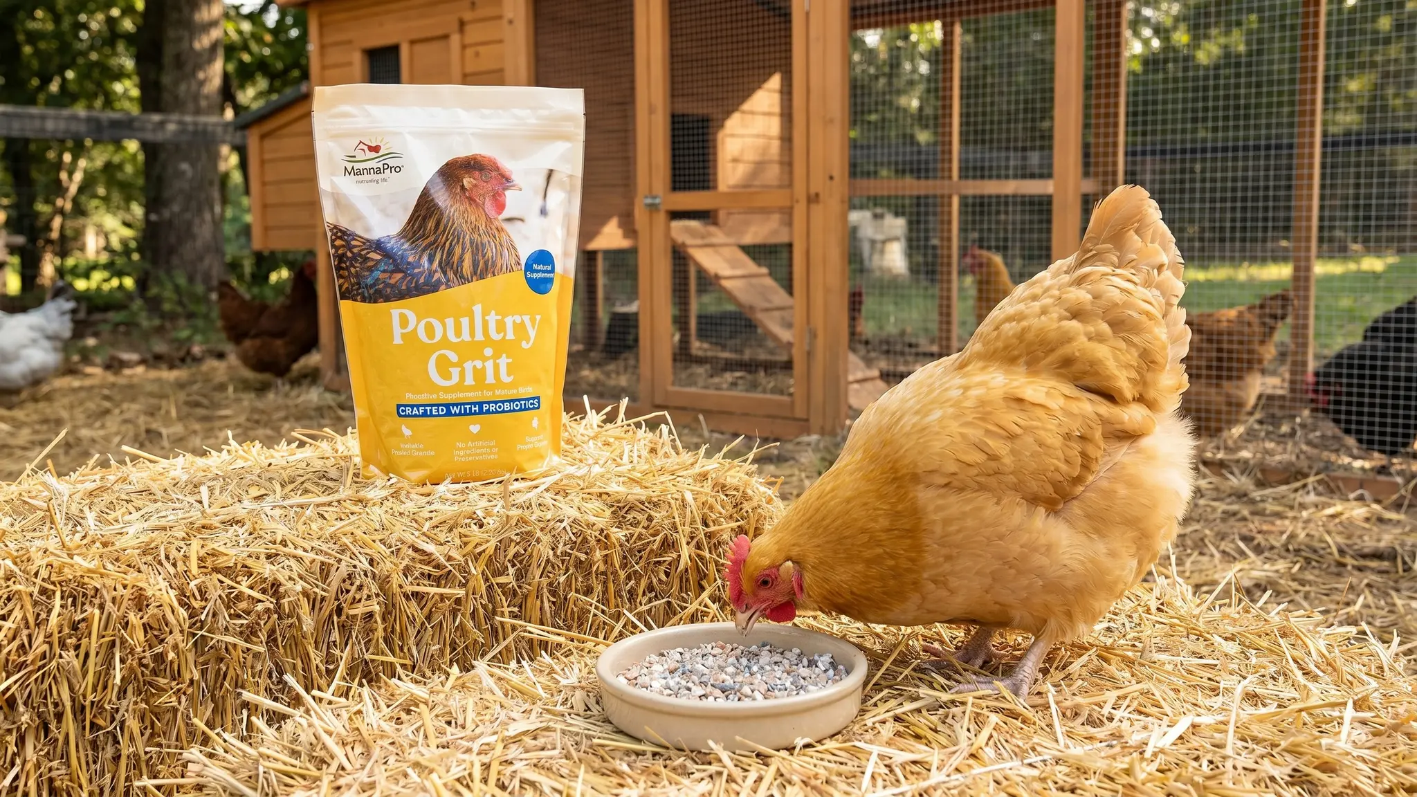 Manna Pro Chicken Grit in action