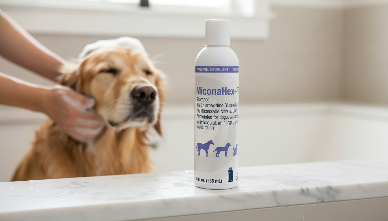 MiconaHex+Triz Shampoo in action