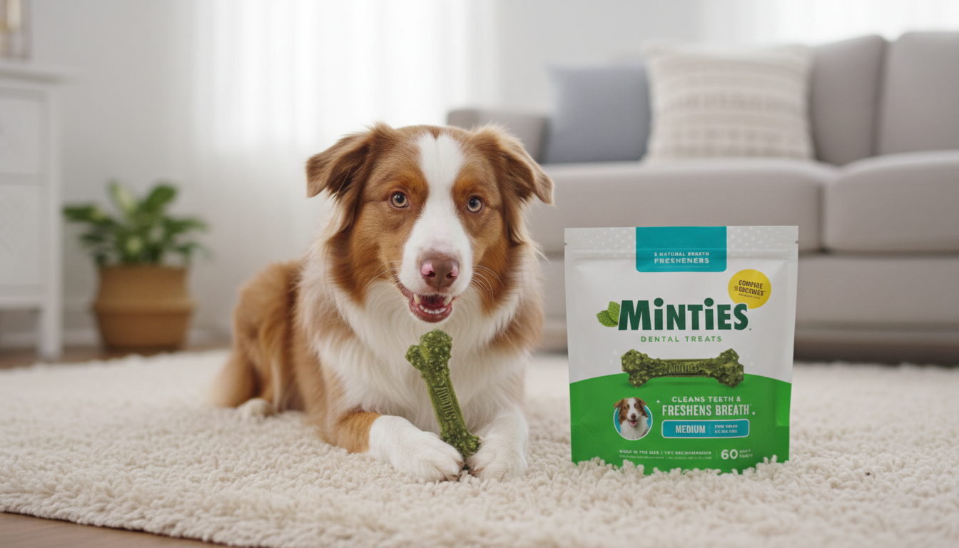 Minties Dental Chews in action