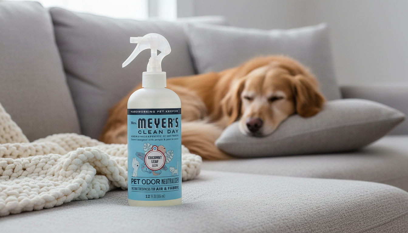 Mrs. Meyer's Pet Odor Neutralizer in action