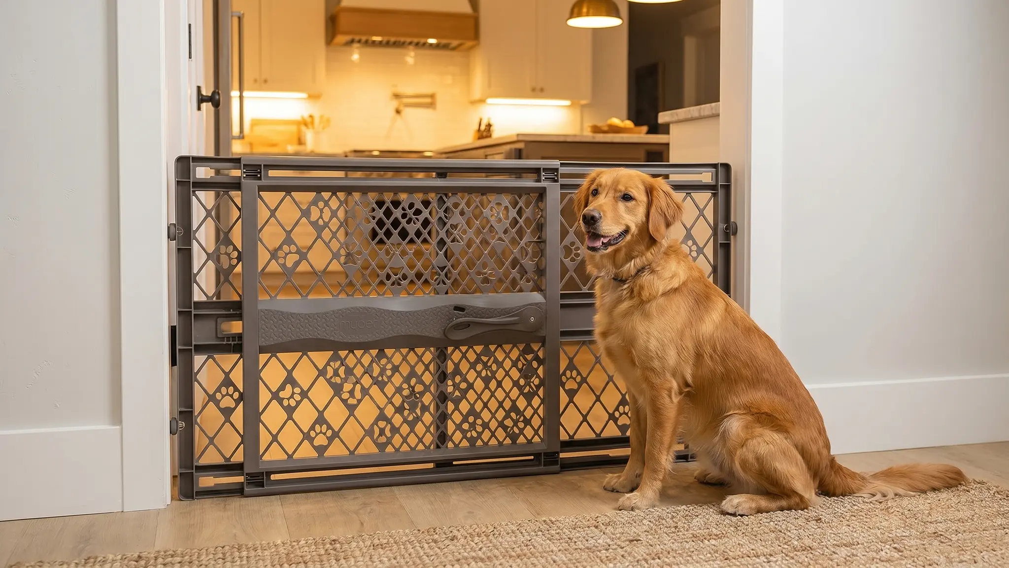 MYPET Portable Pet Gate in action