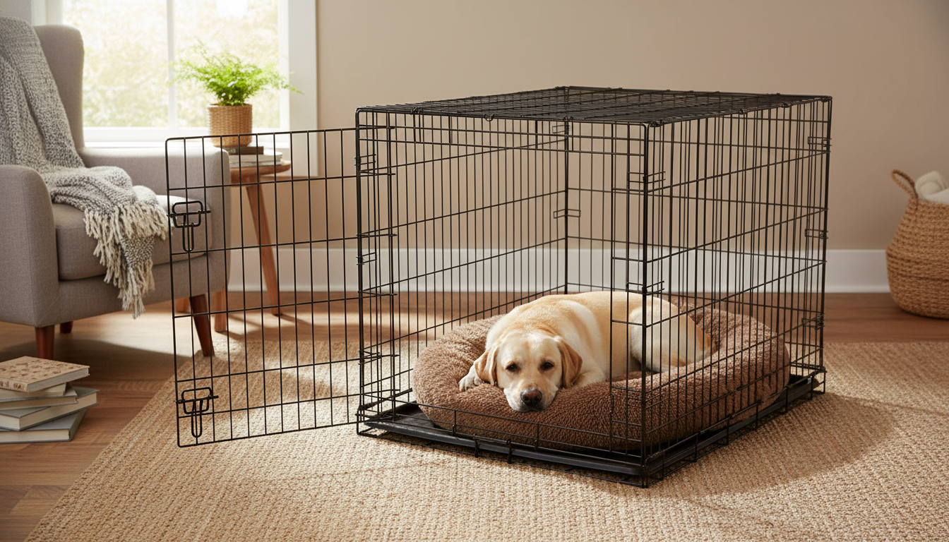 New World Dog Crate in action