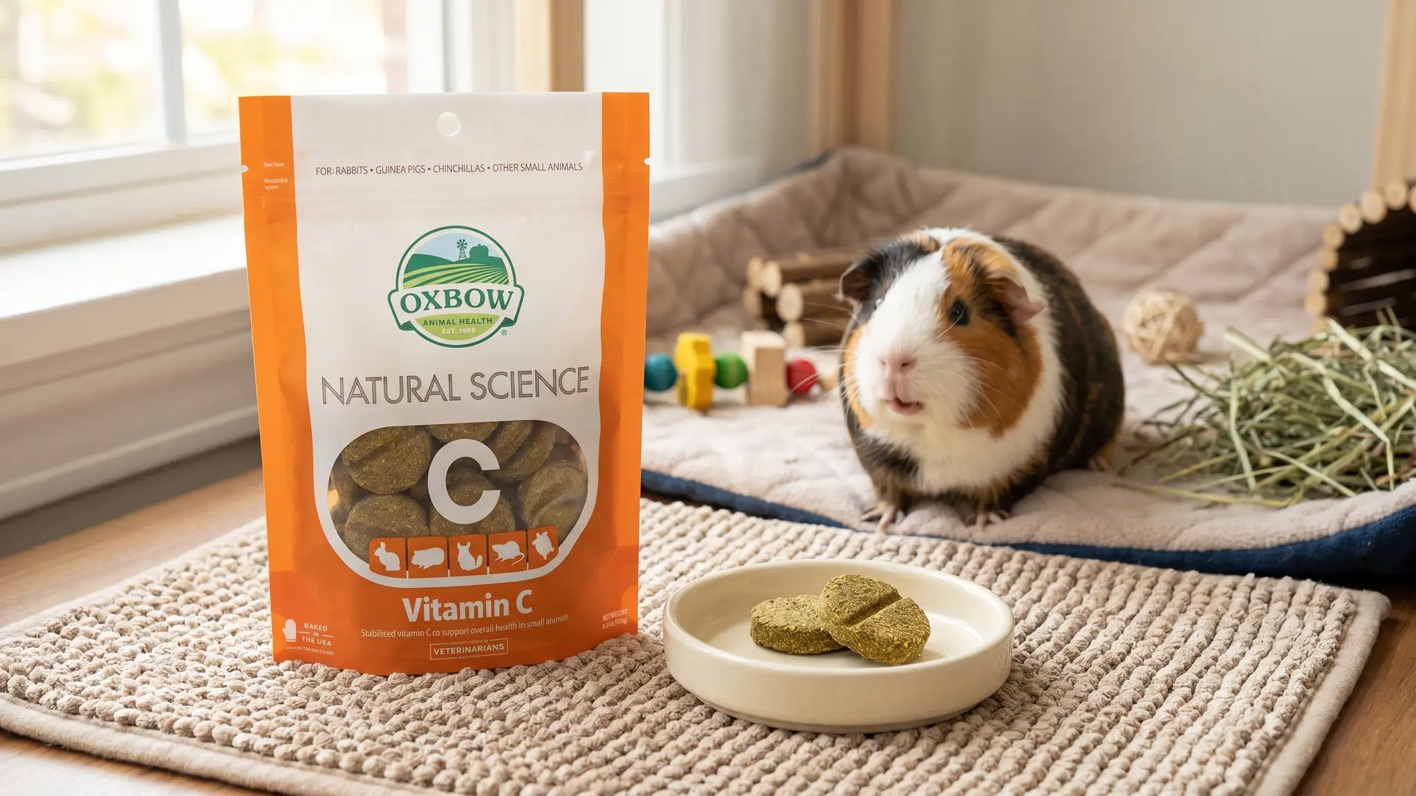 Oxbow Vitamin C Supplement in action