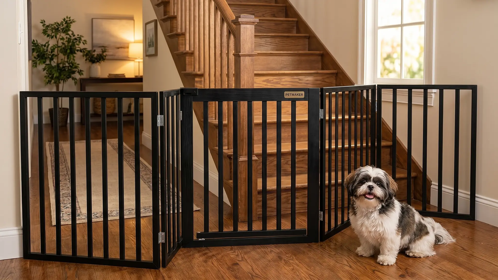 PETMAKER Freestanding Dog Gate in action