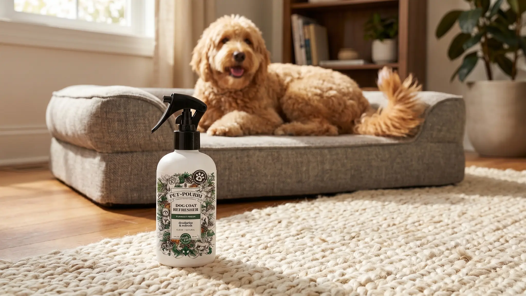 Poo-Pourri Dog Deodorizing Spray in action