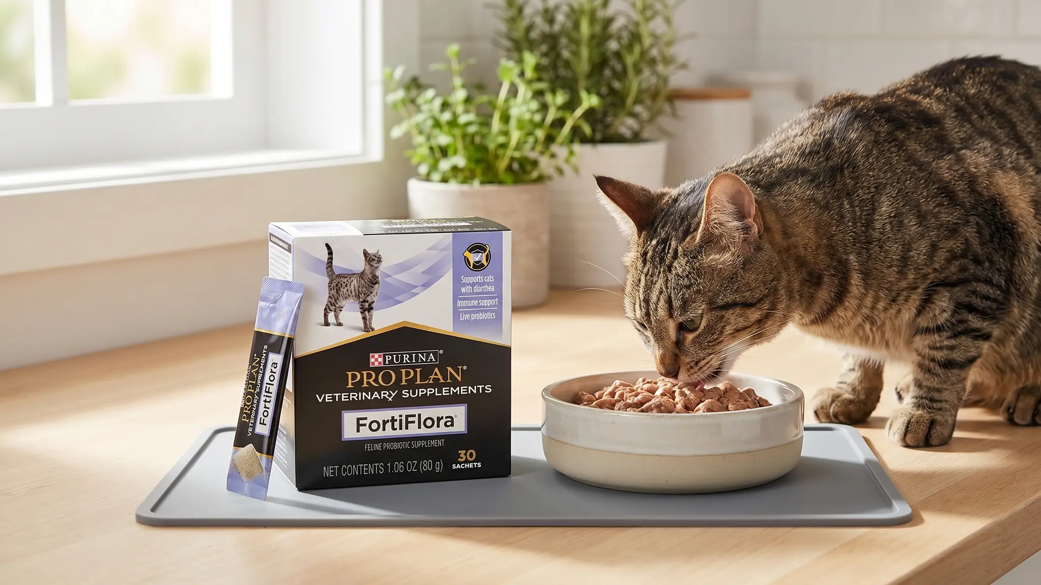 Purina FortiFlora Cat Probiotic in action
