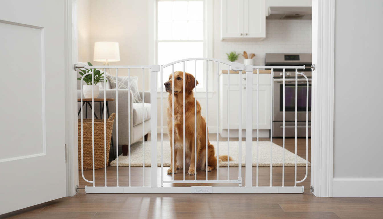 Regalo Extra Wide Baby Gate in action