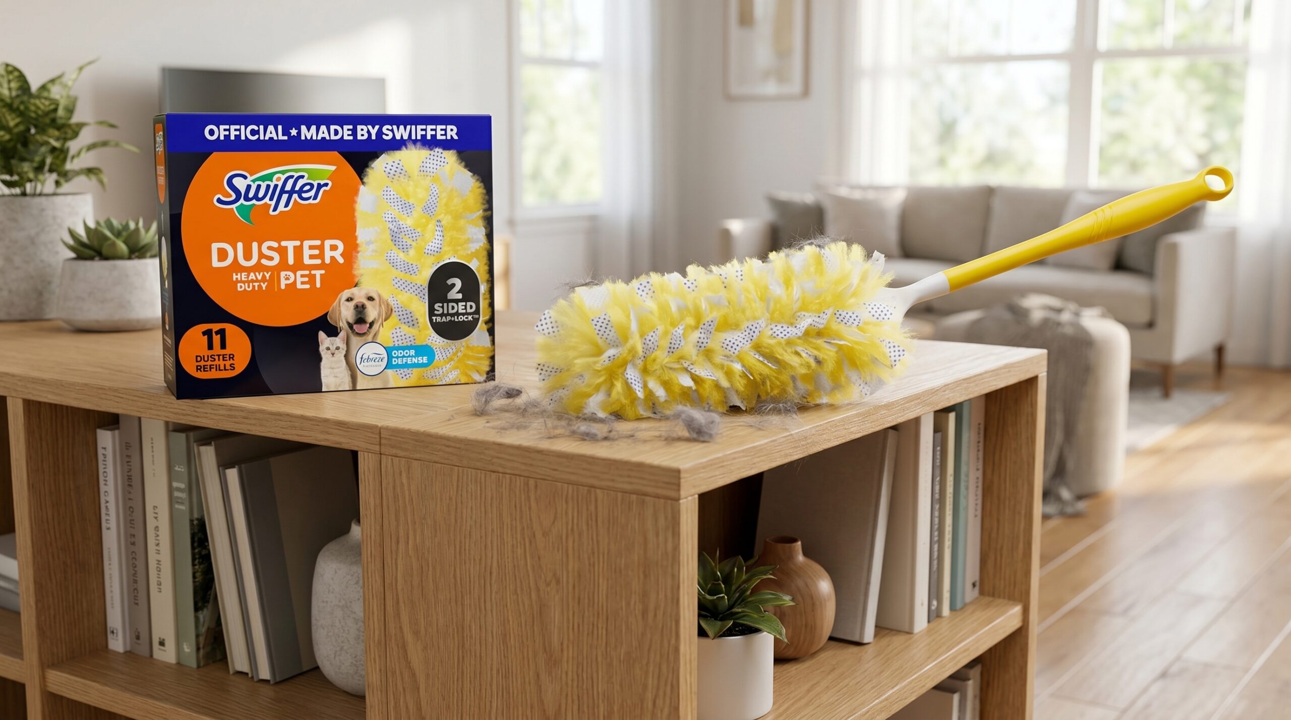 Swiffer Heavy Duty Pet Dusters in action
