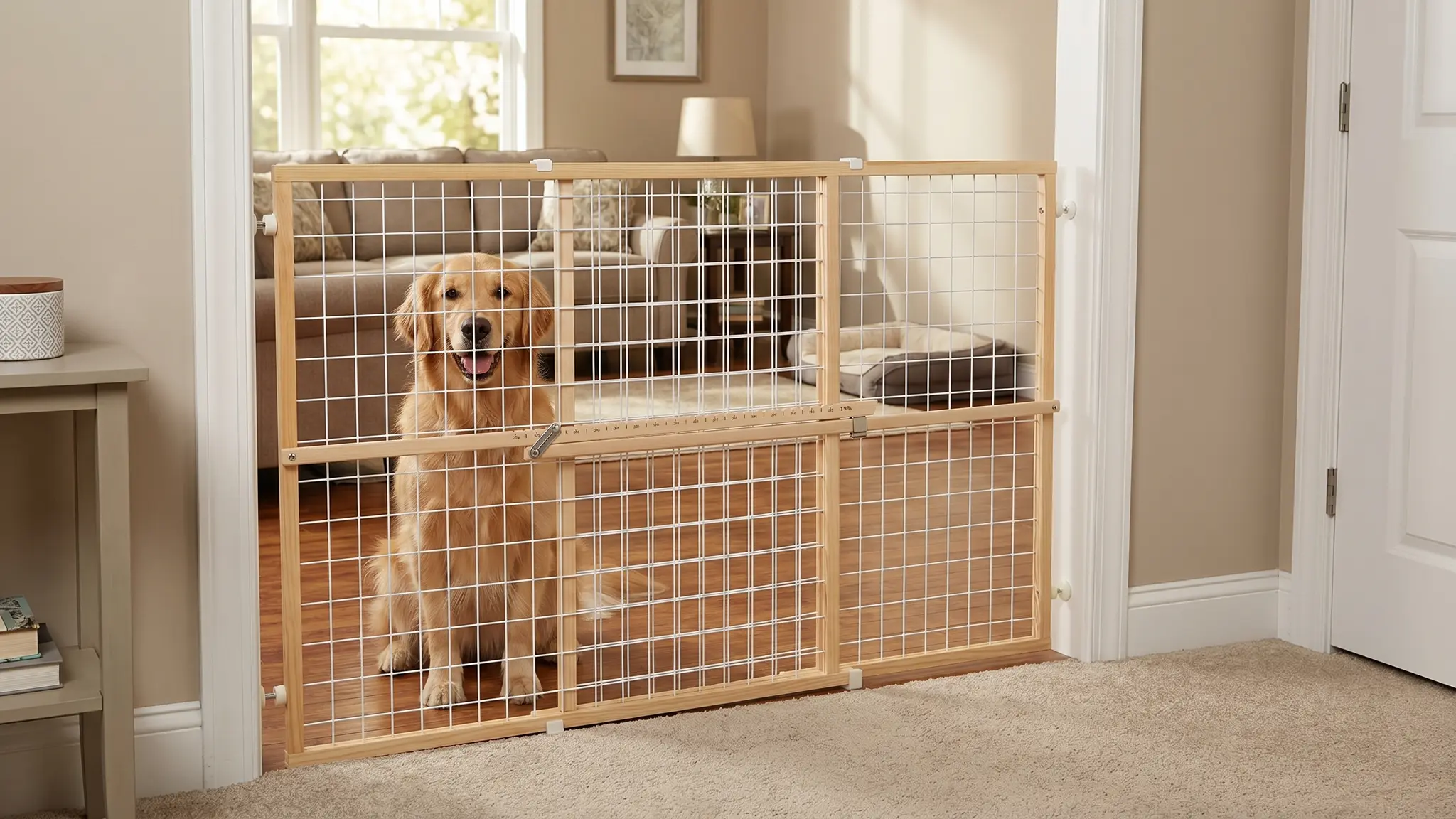 Toddleroo Wooden Baby Gate in action