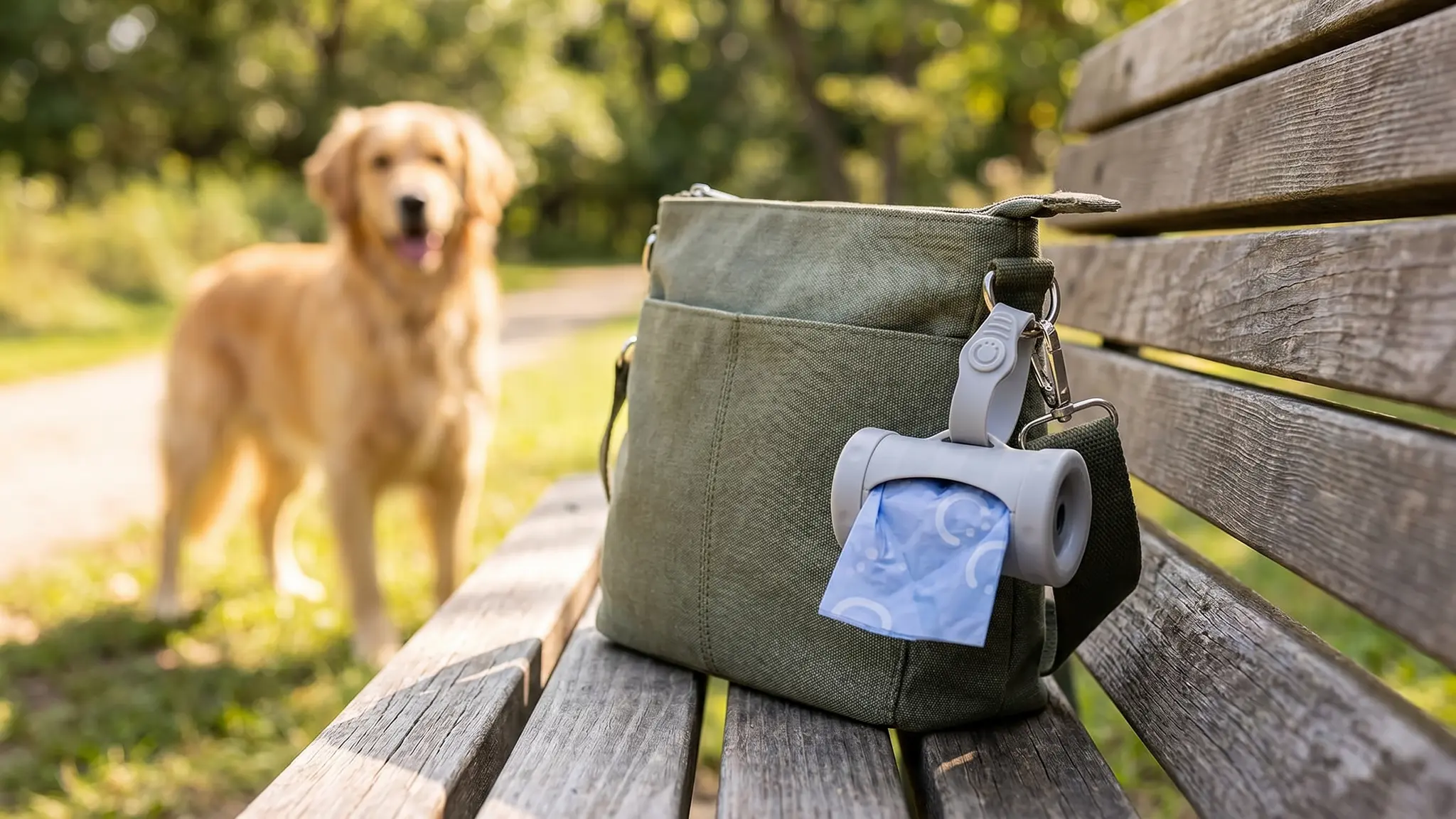 Ubbi Bag Dispenser in action