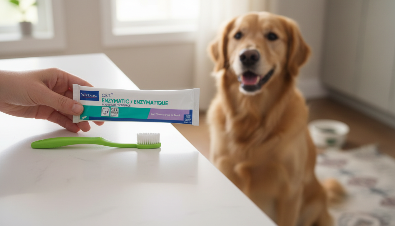 Virbac CET Enzymatic Toothpaste in action