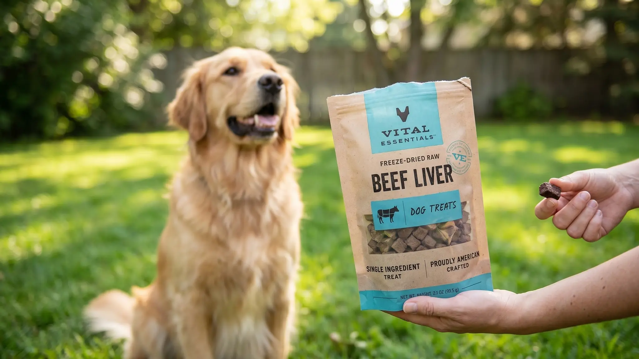 Vital Essentials Beef Liver Treats in action