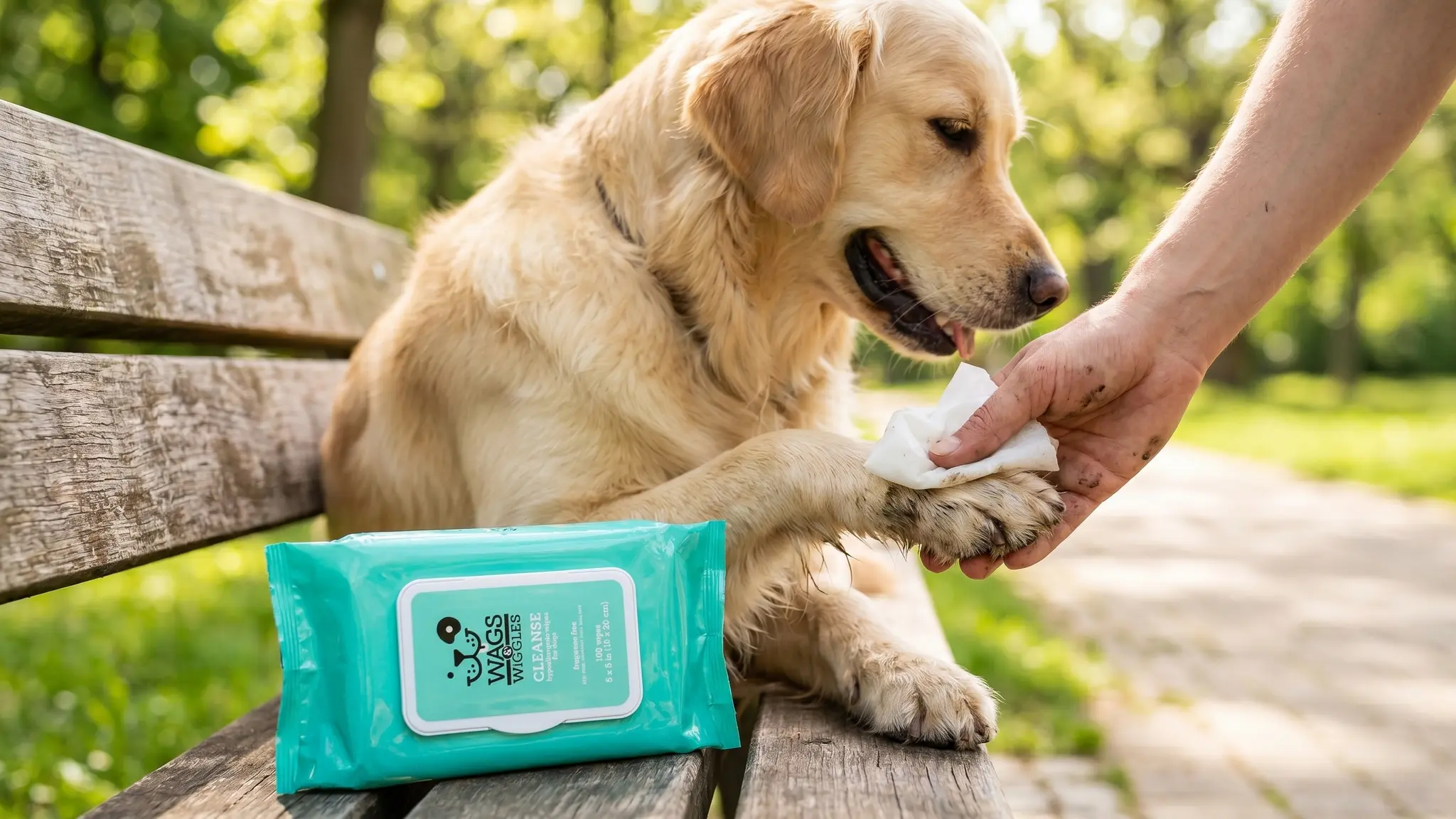 Wags & Wiggles Dog Wipes in action