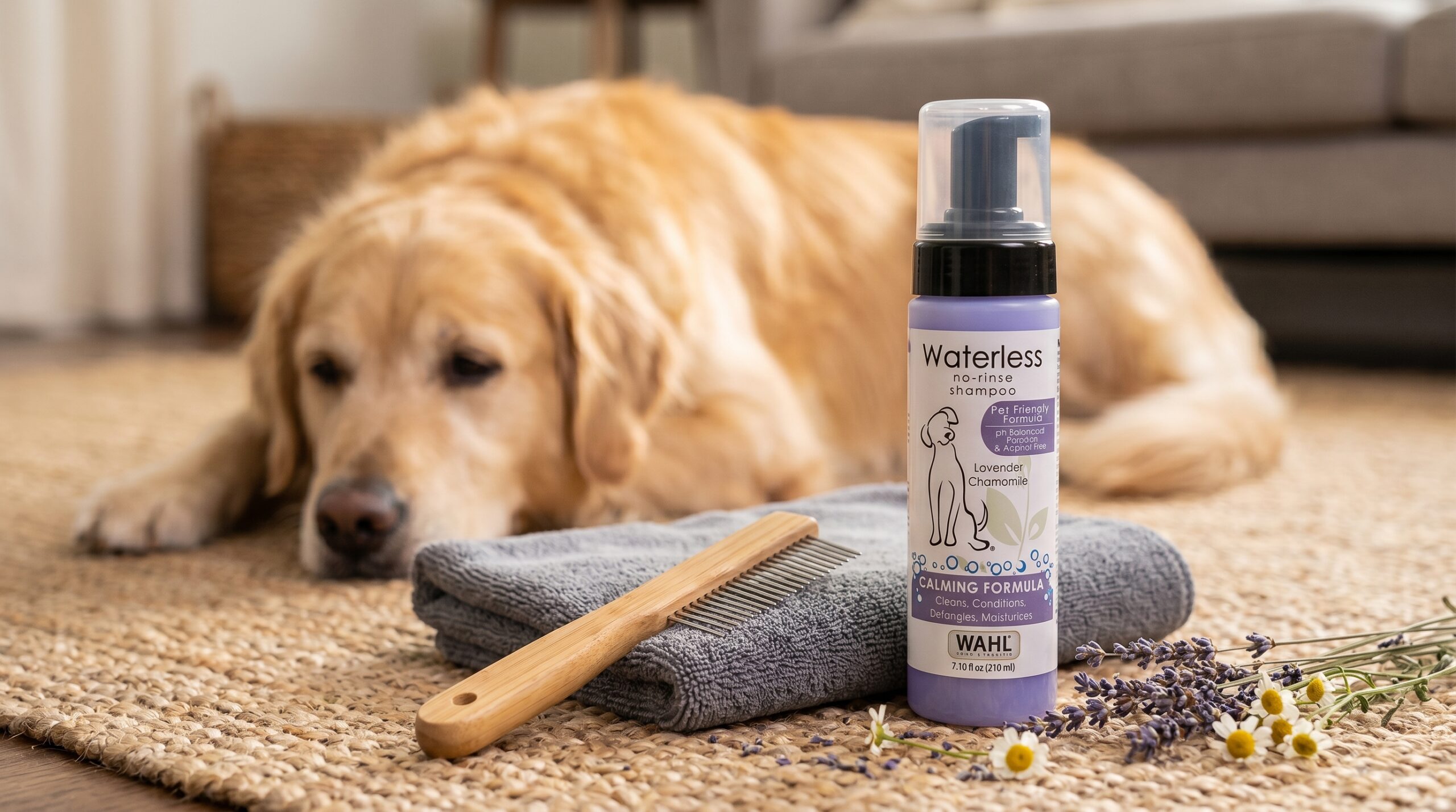 Wahl Waterless Dog Shampoo in action