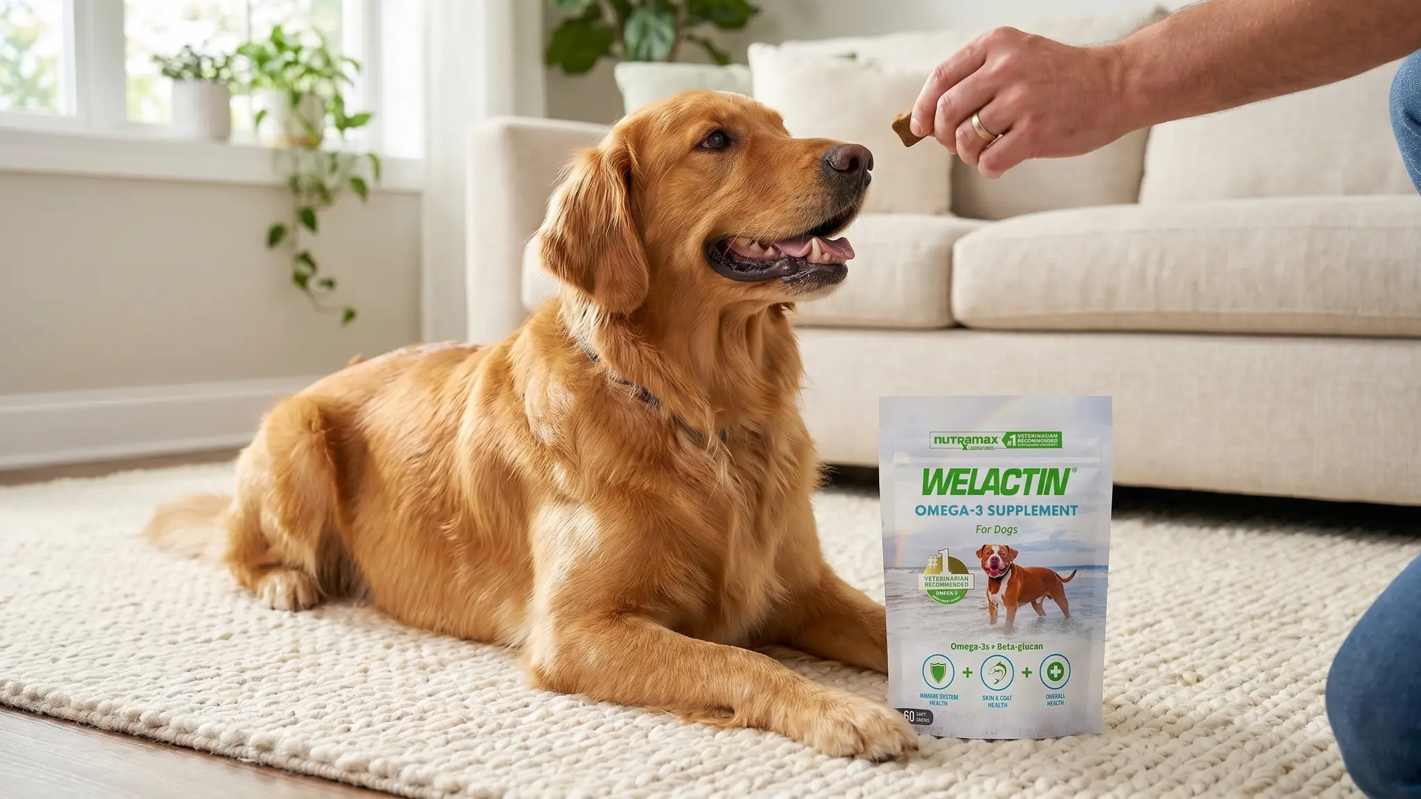 Welactin Fish Oil for Dogs in action