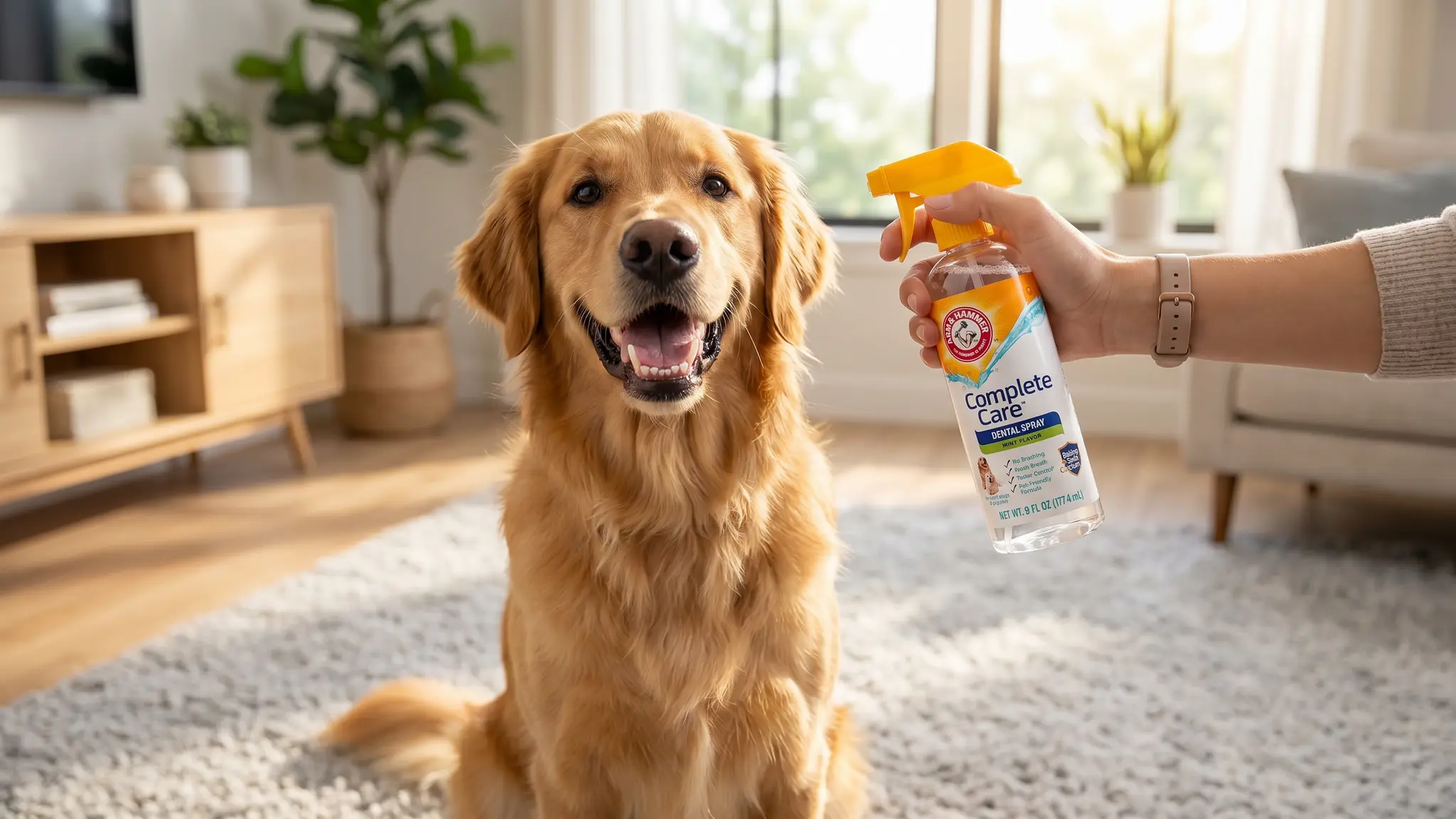 Arm & Hammer Dog Dental Spray Review 2026: Worth Buying? 2 Arm & Hammer Dog Dental Spray in action