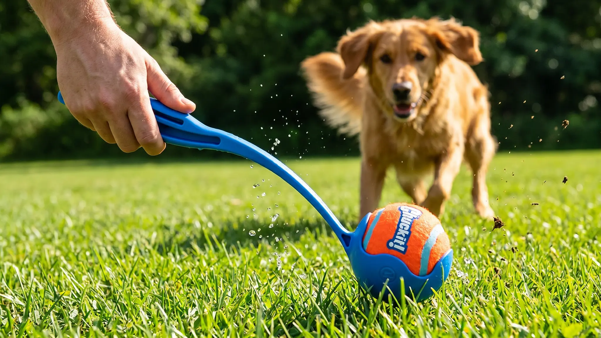 Chuckit Dog Ball Launcher in action