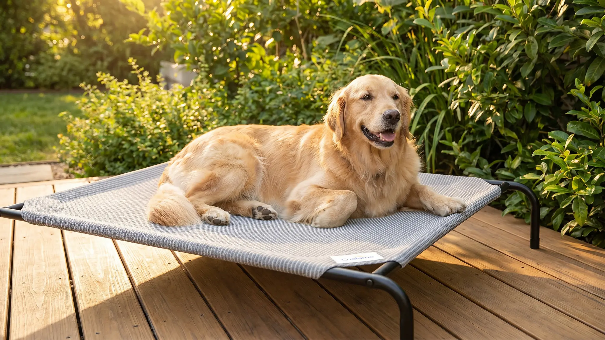 Coolaroo Pet Bed Cover in action