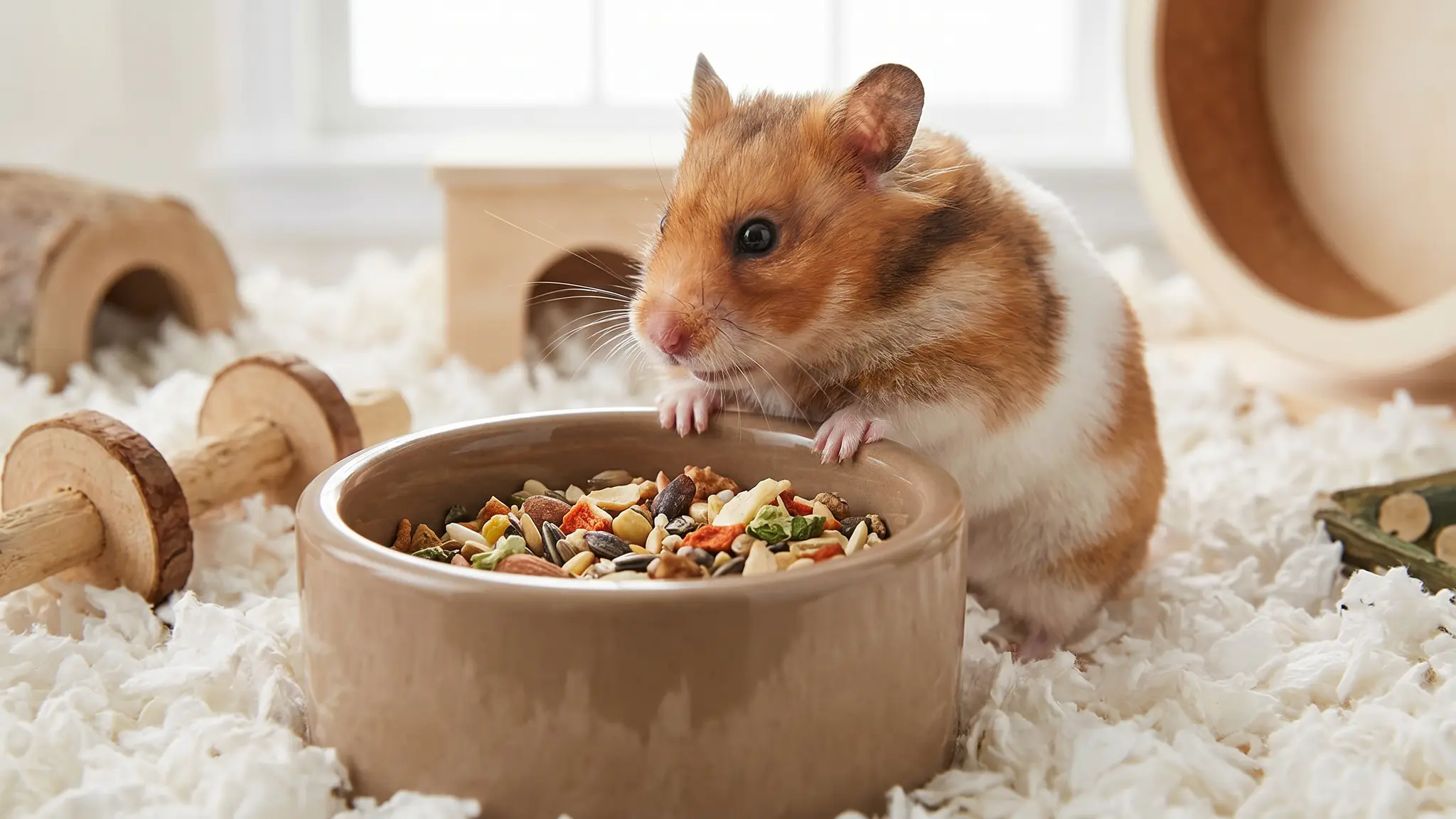 Kaytee Ceramic Hamster Bowl in action