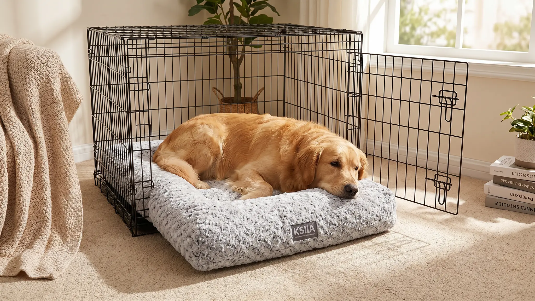 KSIIA Washable Dog Bed Review 2026: Crate Mat Pros & Cons 2 KSIIA Washable Dog Bed in action