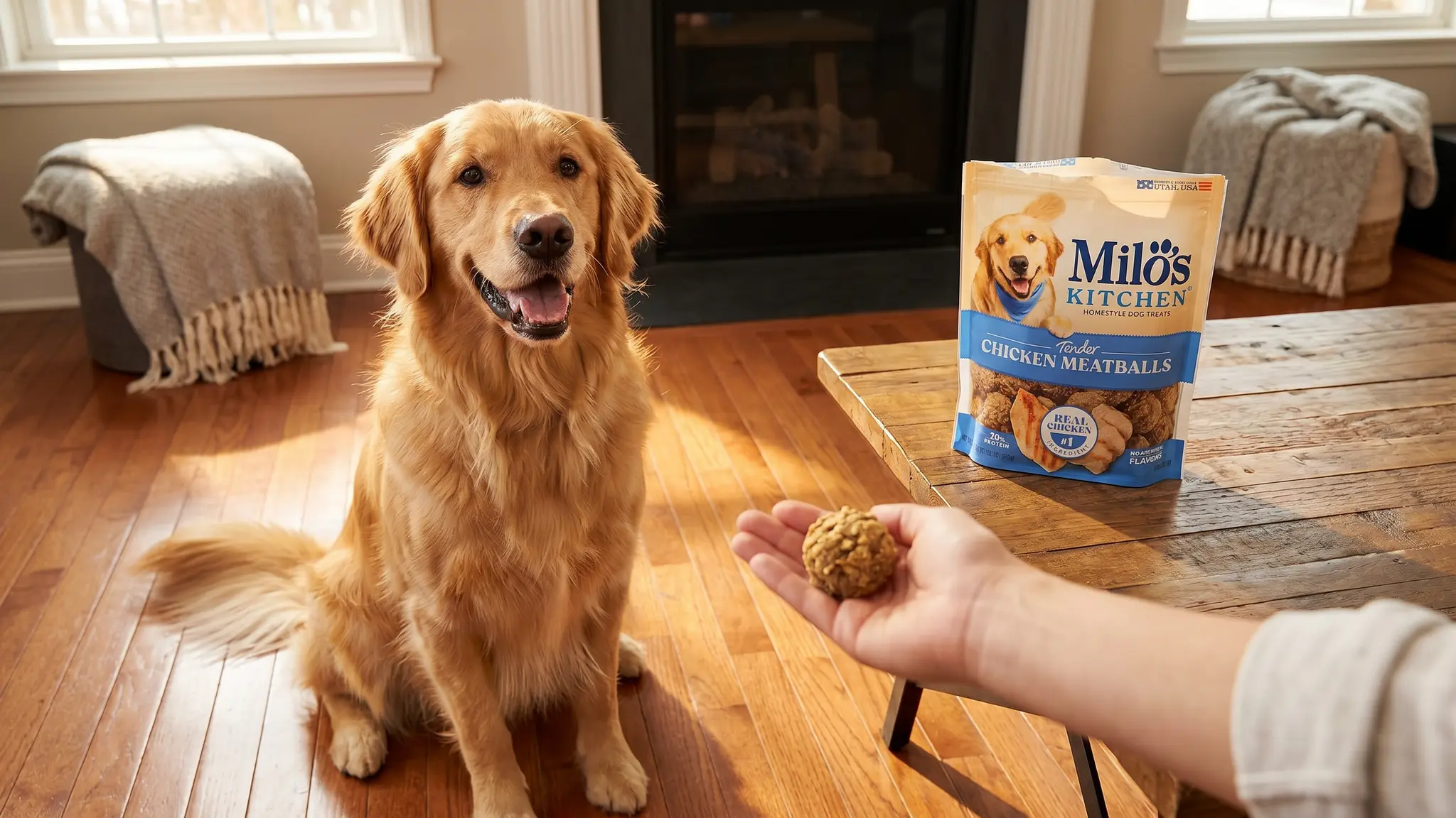 Milo's Kitchen Chicken Meatballs Review 2026: Worth Buying? 2 Milo's Kitchen Chicken Meatballs in action
