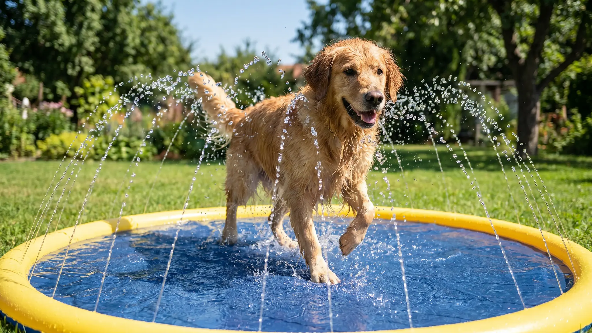 Peteast Dog Splash Pad Review 2026: Is It Durable? 2 Peteast Dog Splash Pad in action