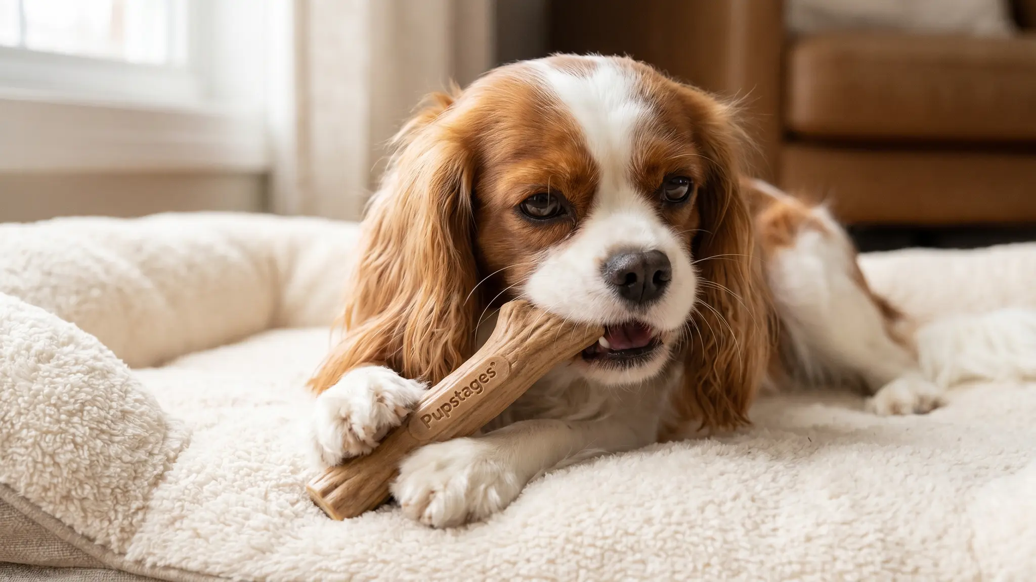 Pupstages Dogwood Chew Toy in action
