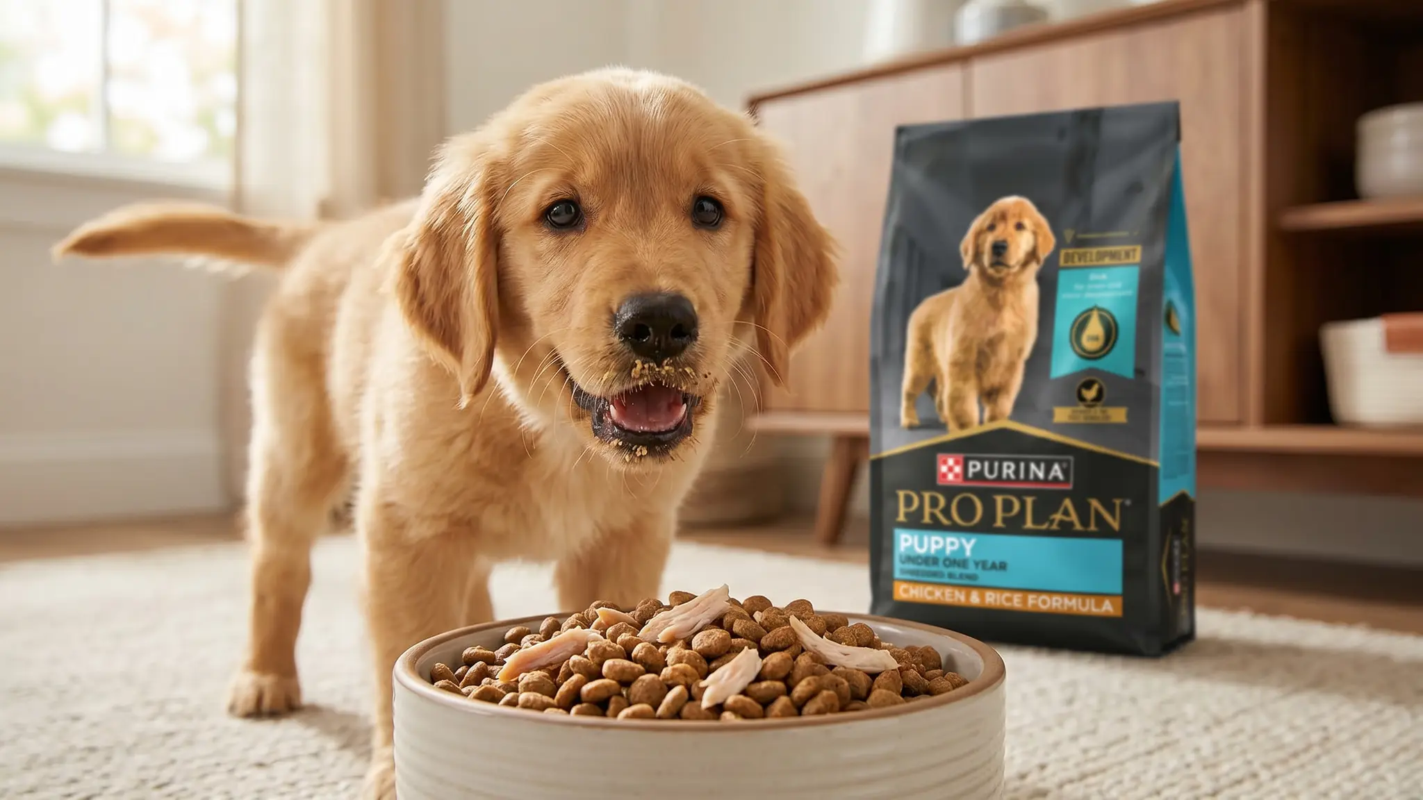 Purina Pro Plan Puppy Food in action