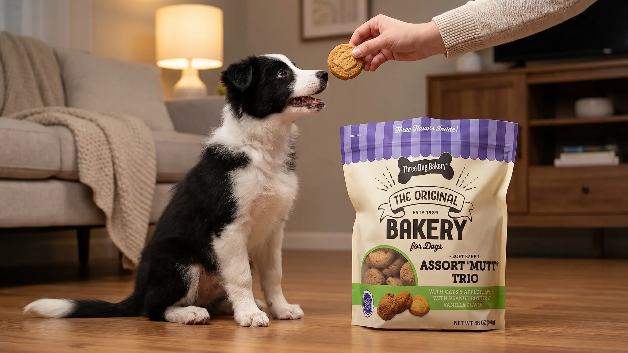 Three Dog Bakery Assort Mutt Trio Review 2026: Is It Worth It? 2 Three Dog Bakery Assort Mutt Trio in action