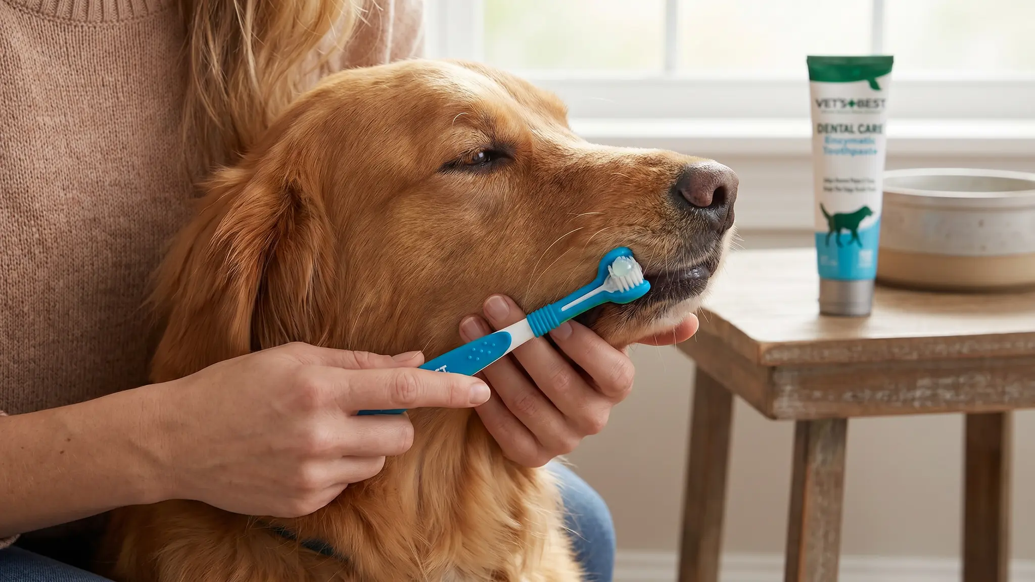 Vet's Best Dog Dental Kit Review 2026: Is It Worth It? 2 Vet's Best Dog Dental Kit in action