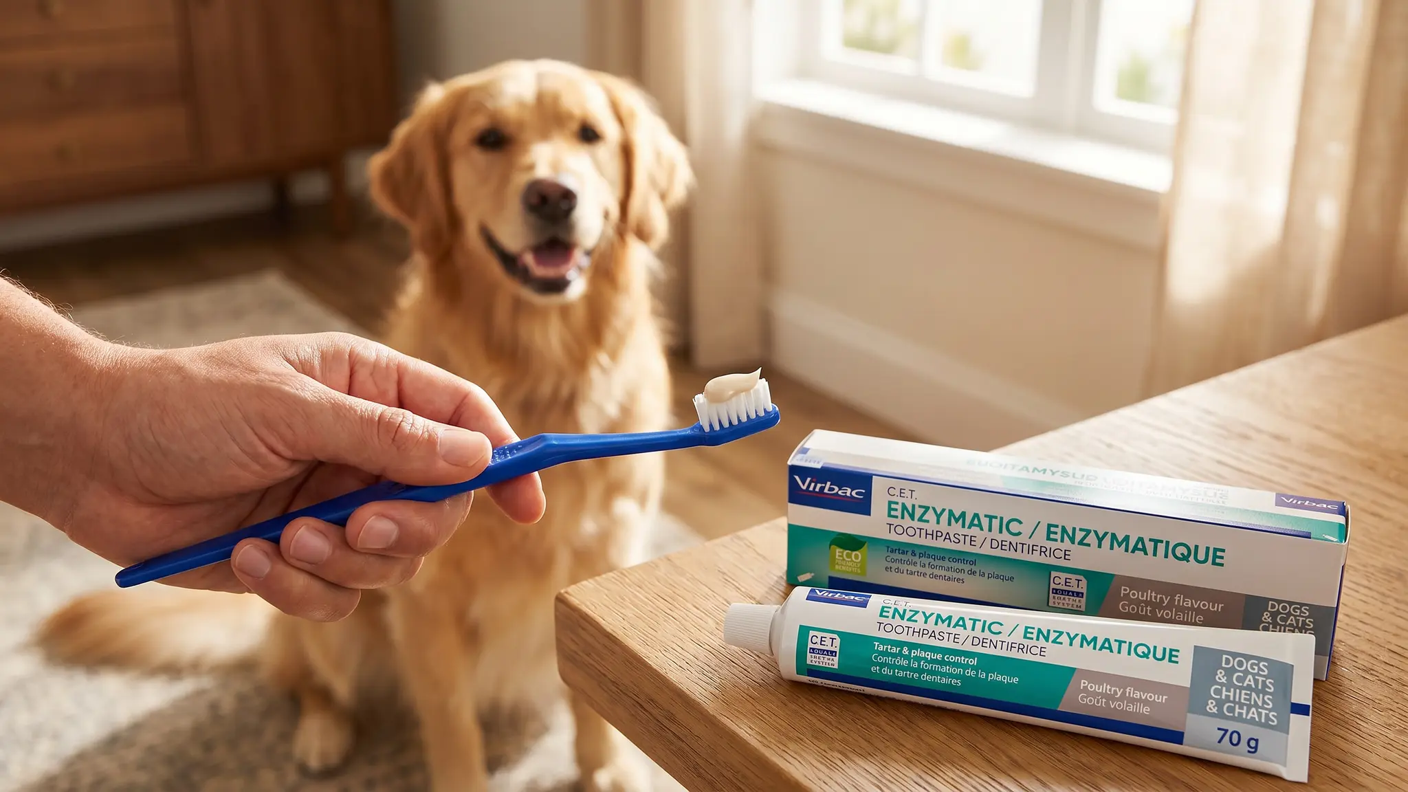 Virbac Enzymatic Toothpaste Review 2026: Is It Worth It? 2 Virbac Enzymatic Toothpaste in action