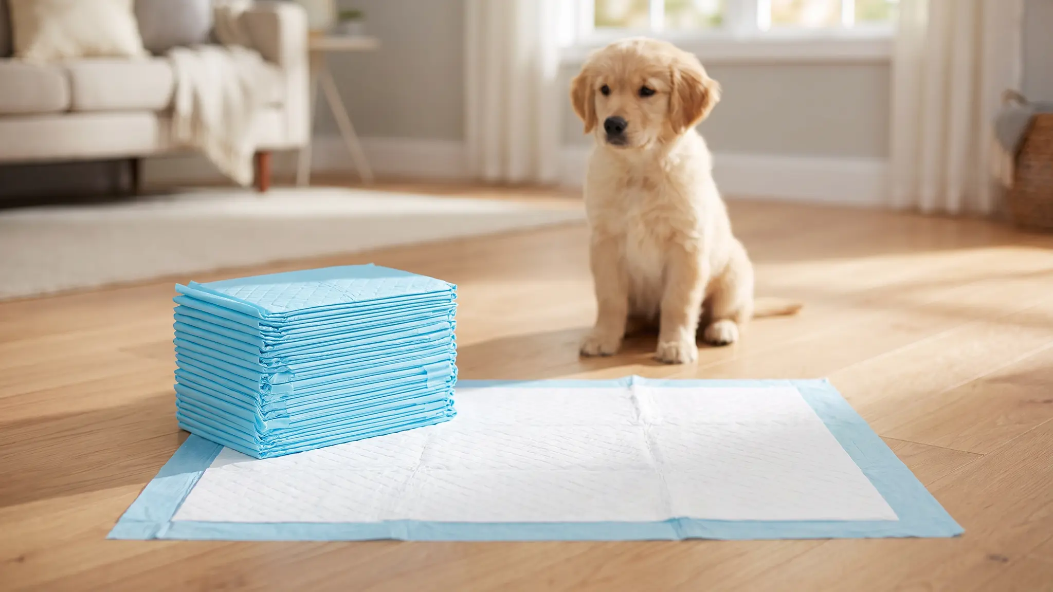 Amazon Basics X-Large Heavy Duty Absorbent Puppy Potty Pads, Leak-Proof, Quick-Dry, Super product view