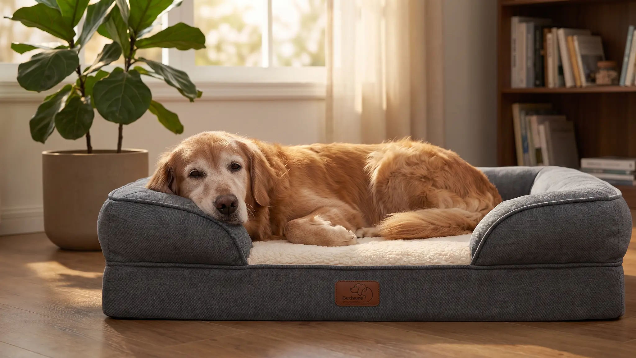 Bedsure SupportMax™ Extra Thick Orthopedic XL Dog Bed for Extra Large Dogs | 45" Premium S in use