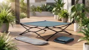 Coolaroo On-The-Go Elevated Dog Bed Kit – Portable & Cooling Travel Cot with HeatShield Fa product view