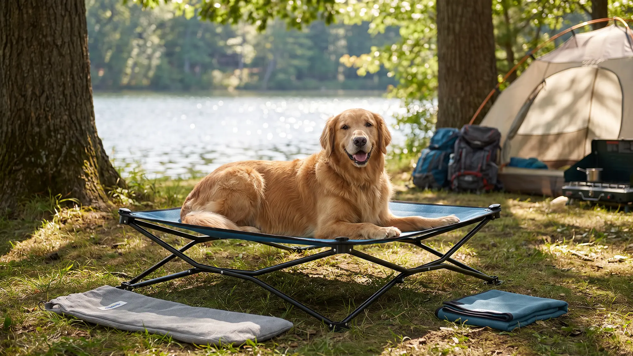 Coolaroo Elevated Dog Bed Review 2026: Travel Cot Verdict 2 Coolaroo Elevated Dog Bed in action