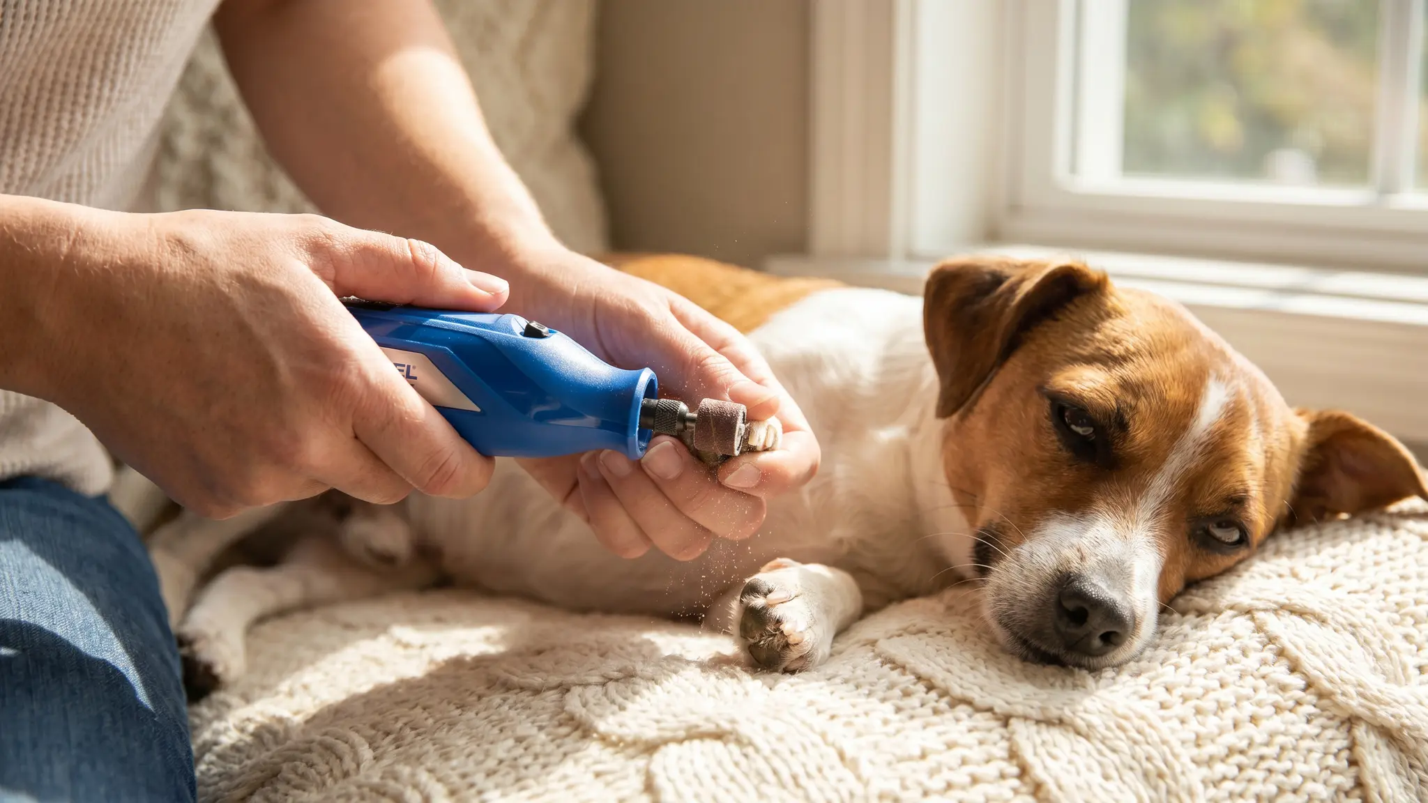 Dremel 7350-PET Nail Grinder Review 2026: Pros and Cons 2 Dremel 7350-PET Nail Grinder in action