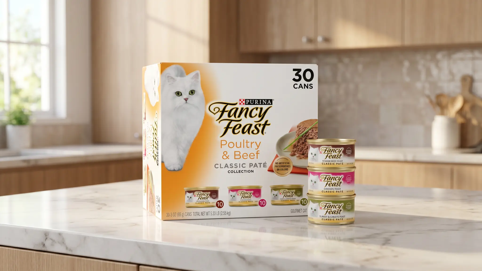 Fancy Feast Poultry and Beef Feast Classic Pate Collection Grain Free Wet Cat Food Variety product view