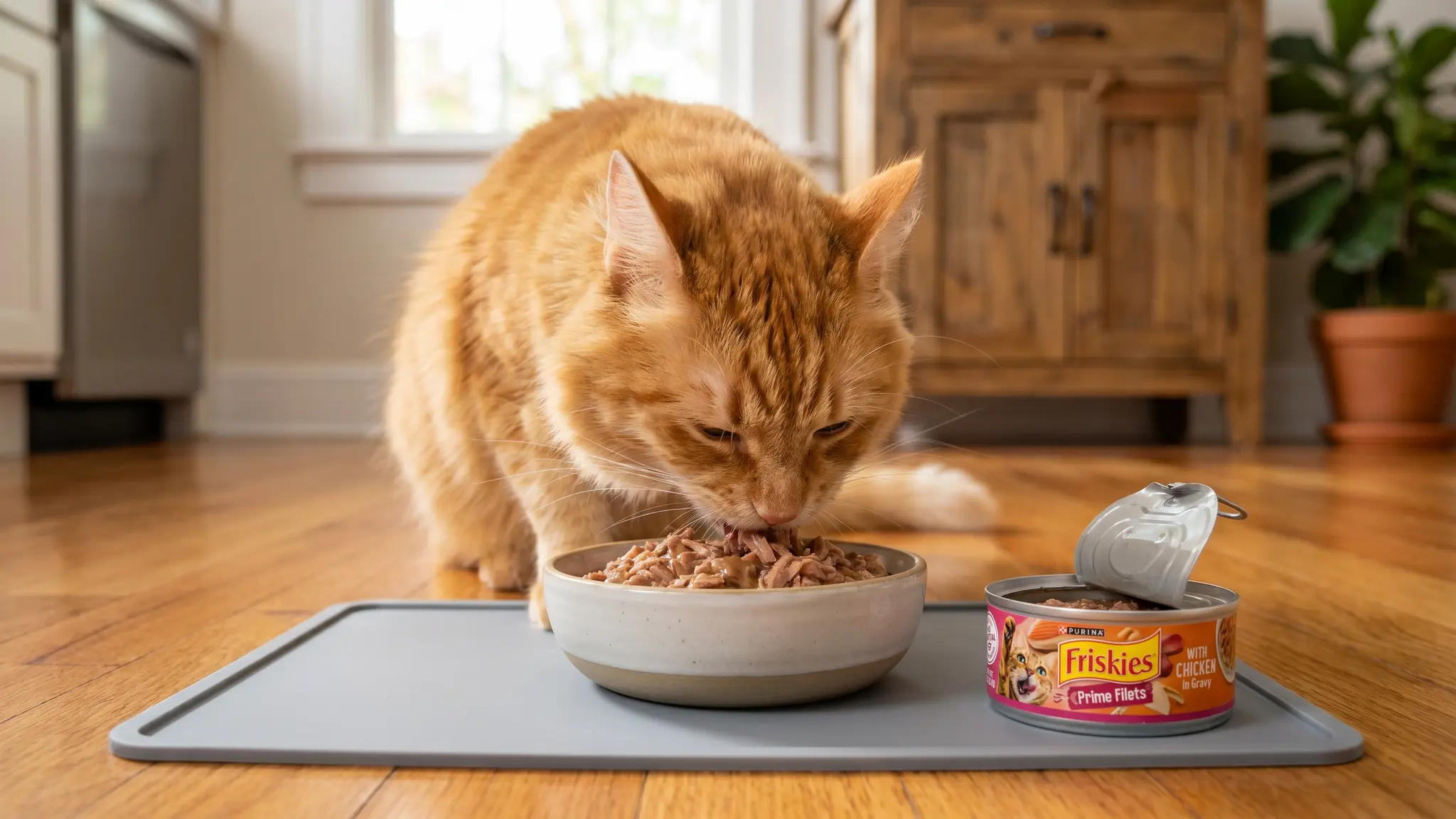 Purina Friskies Gravy Wet Cat Food Variety Pack, Surfin’ and Turfin’ Prime Filets Favorite in use