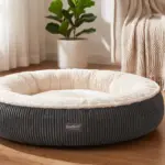 36 inches Calming Donut Dog Bed for Large Dogs,Dark Grey | Round Pet Bed with Removable&Wa product view