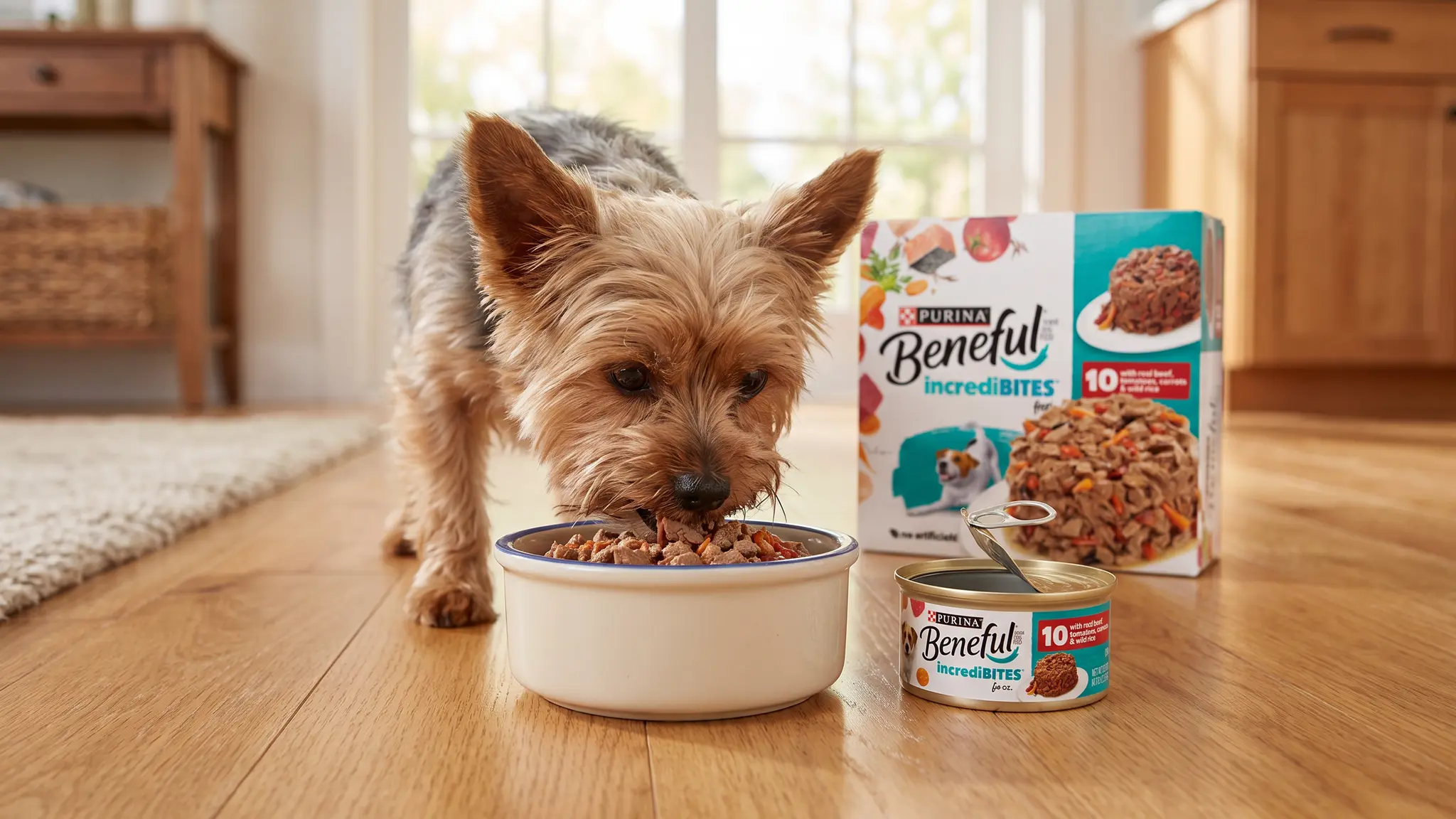Beneful Purina Small Breed Wet Dog Food Variety Pack, IncrediBites With Real Beef, Chicken in use