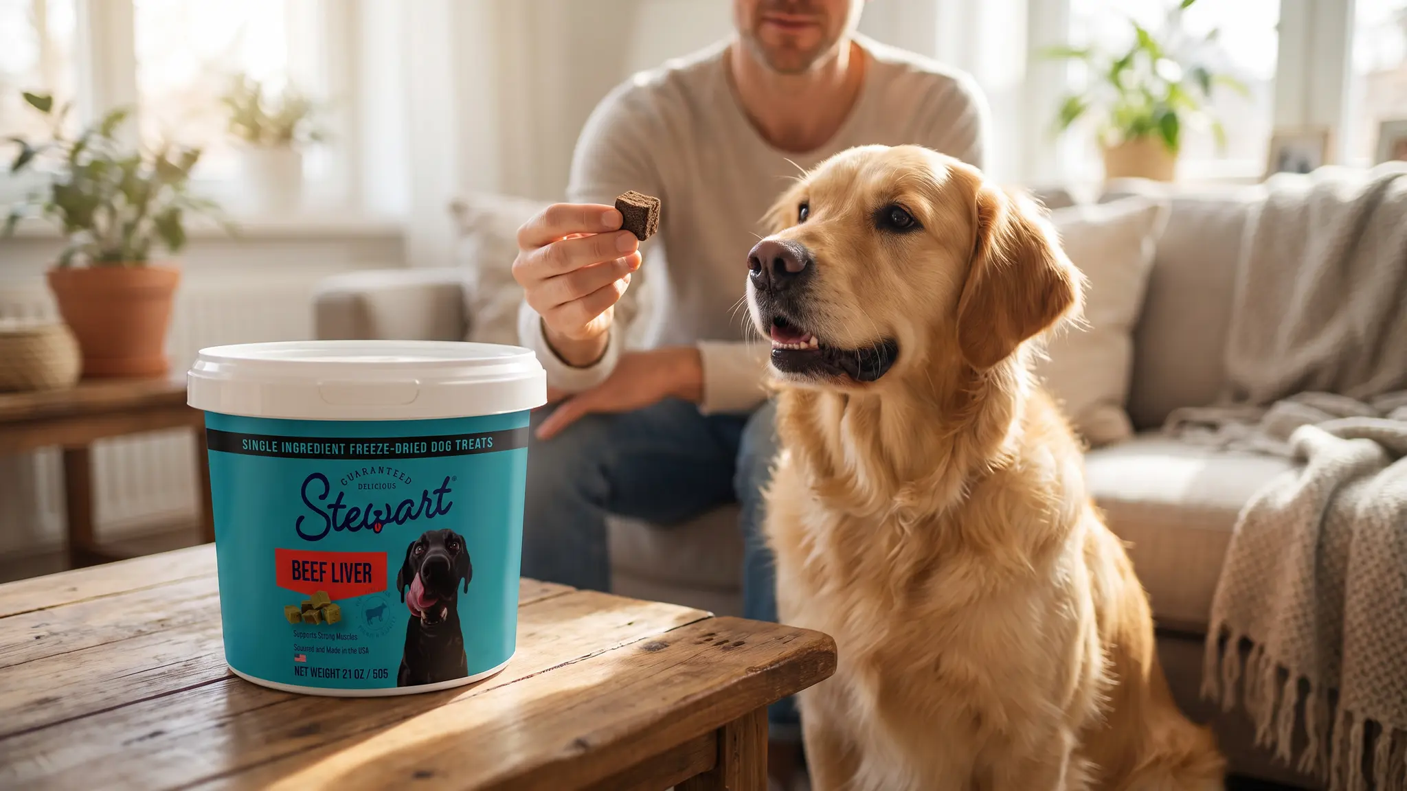 Stewart Freeze Dried Dog Treats Review 2026: Pros and Cons 2 Stewart Freeze Dried Dog Treats in action
