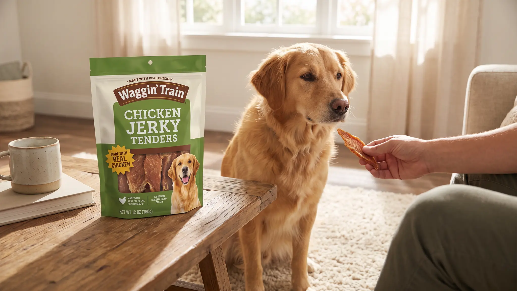 Waggin' Train Chicken Jerky Review 2026: Dog Treat Verdict 2 Waggin' Train Chicken Jerky in action
