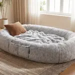 WROS Human Dog Bed - 71"x45"x12" Fits You & Pets, Washable Faux Fur, Orthopedic, Plump Pil product view